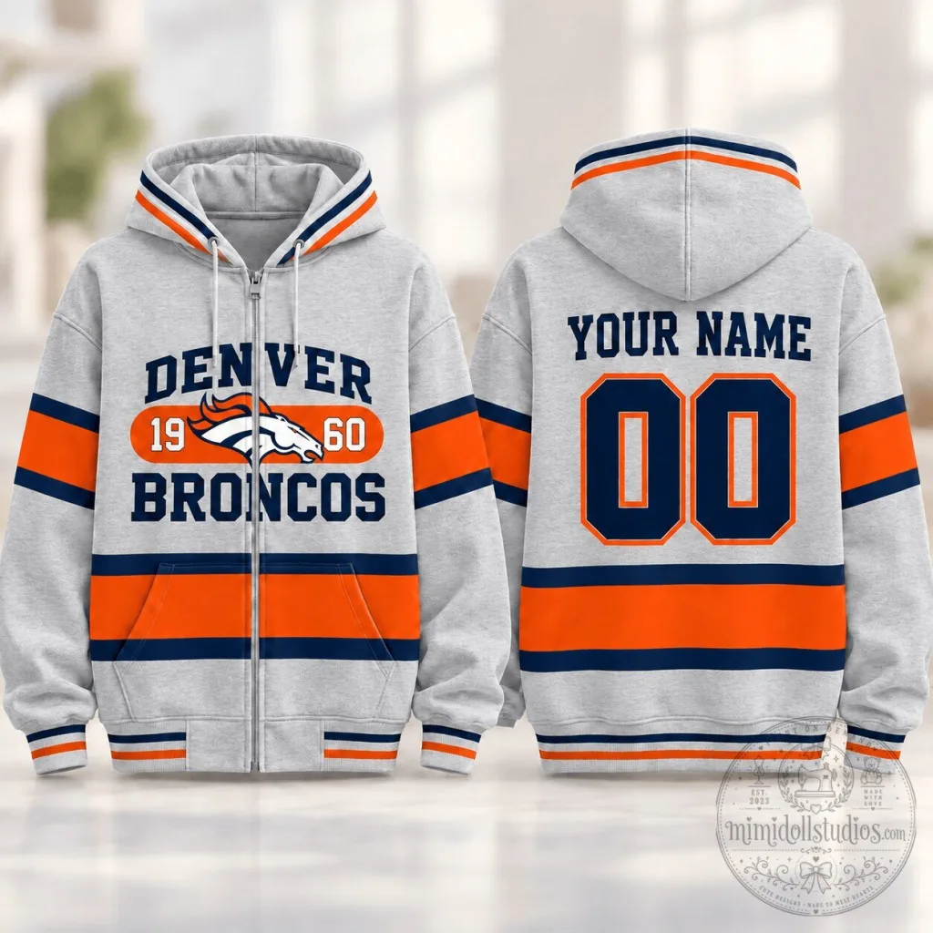 Denver Broncos American Football Team Full-Zip Hoodie Denver Broncos American Football Team Full-Zip Hoodie