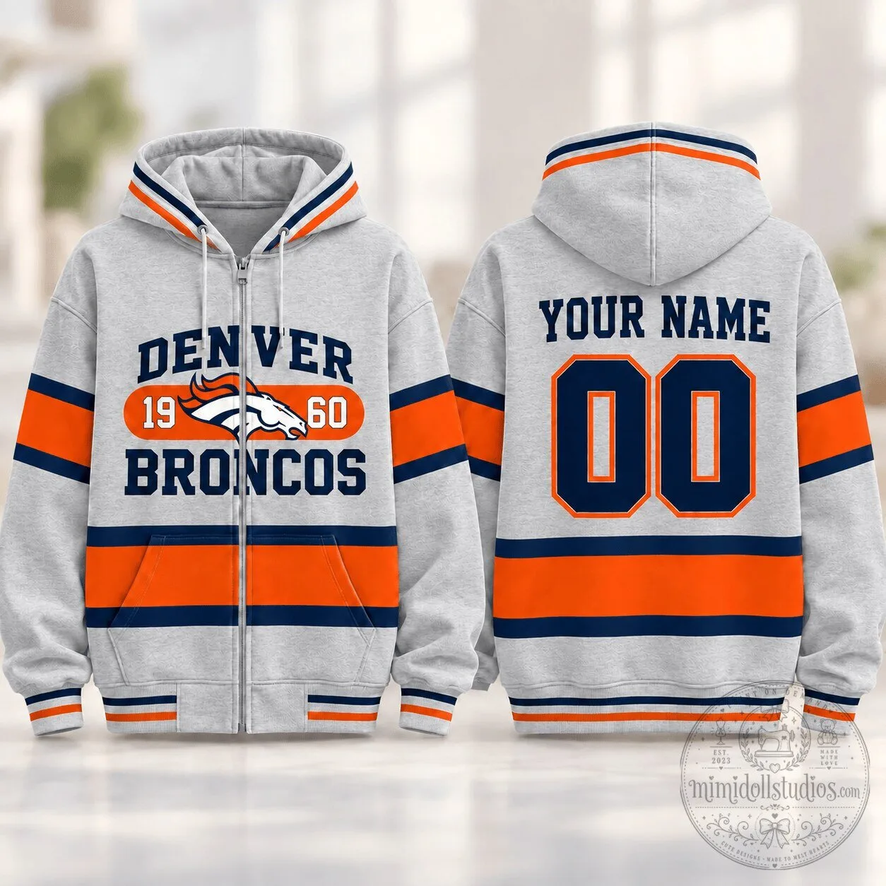 Denver Broncos American Football Team Full-Zip Hoodie 5 Denver Broncos American Football Team Full-Zip Hoodie