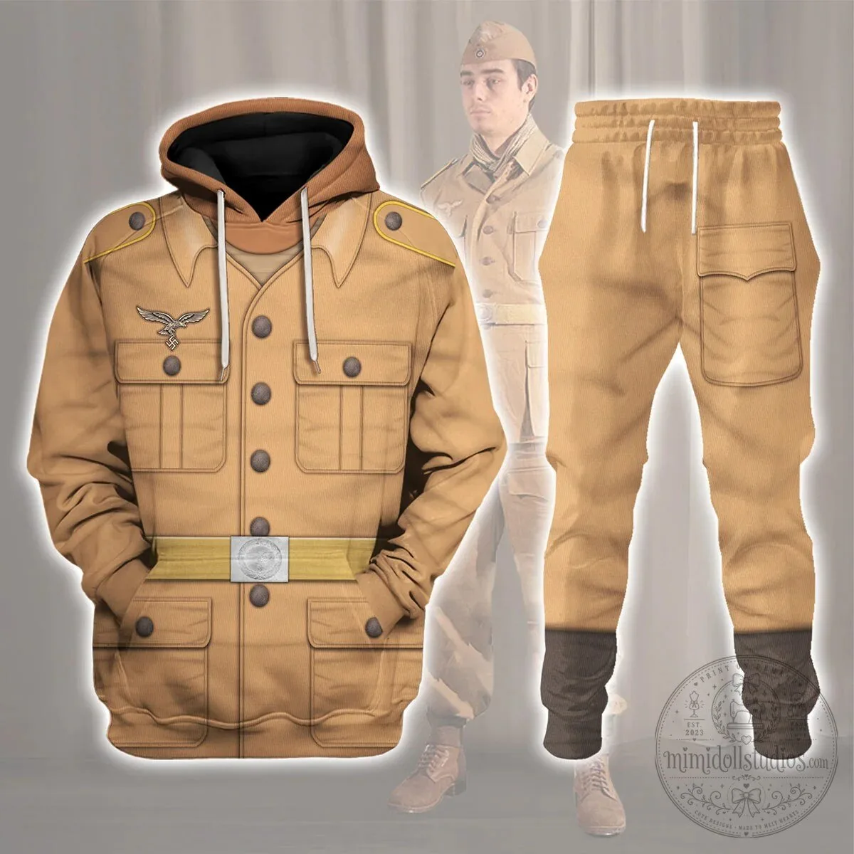 World War II German Luftwaffe Tropical Uniform Hoodie