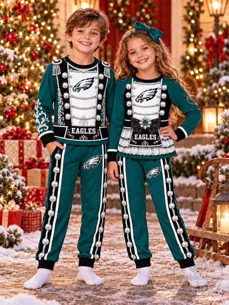 Philadelphia Eagles Nutcracker Christmas Kids Pajamas Set