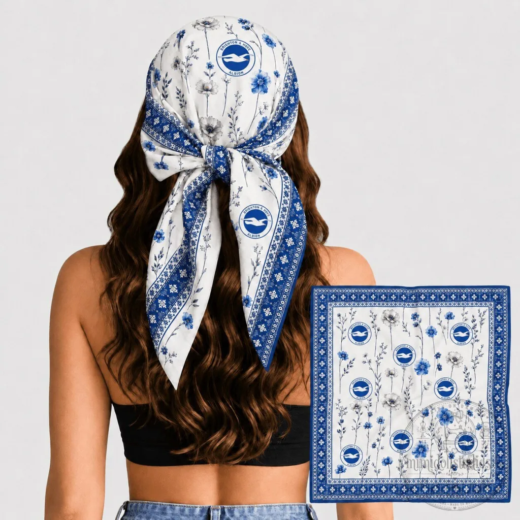 Brighton And Hove Albion Floral Pattern Fashion Scarf For Women Brighton And Hove Albion Floral Pattern Fashion Scarf For Women