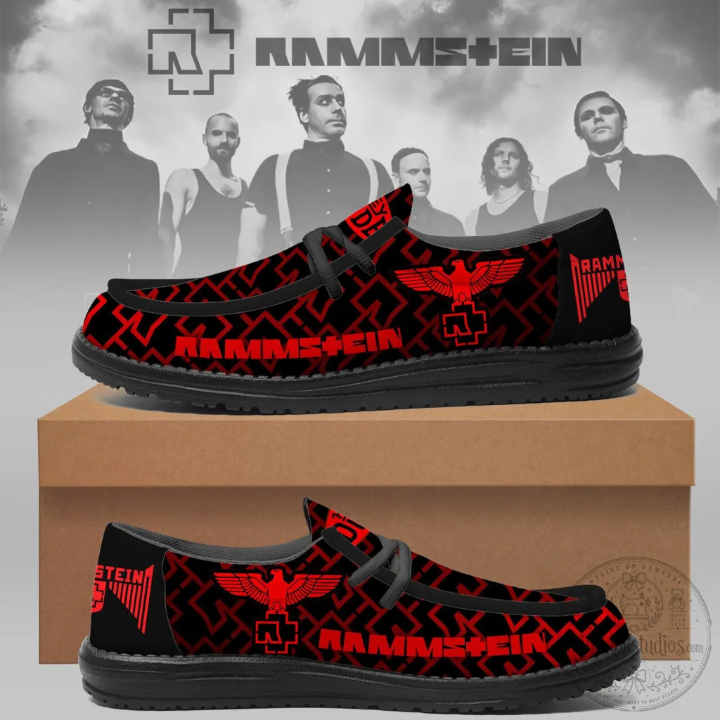 Rammstein Band Logo Red Pattern Loafer Shoes for Men Rammstein Band Logo Red Pattern Loafer Shoes for Men
