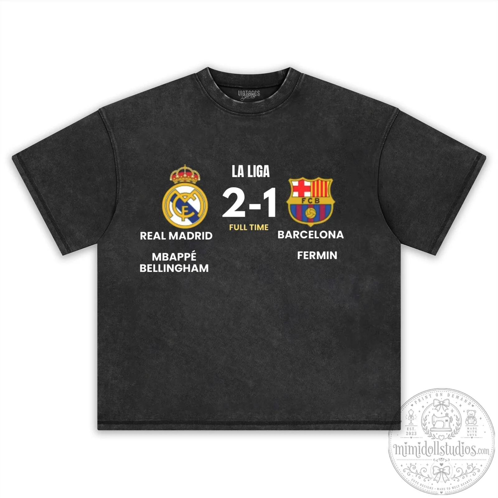 Real Madrid versus Barcelona La Liga Football Match Scoreboard T-Shirt 10 Real Madrid versus Barcelona La Liga Football Match Scoreboard T-Shirt