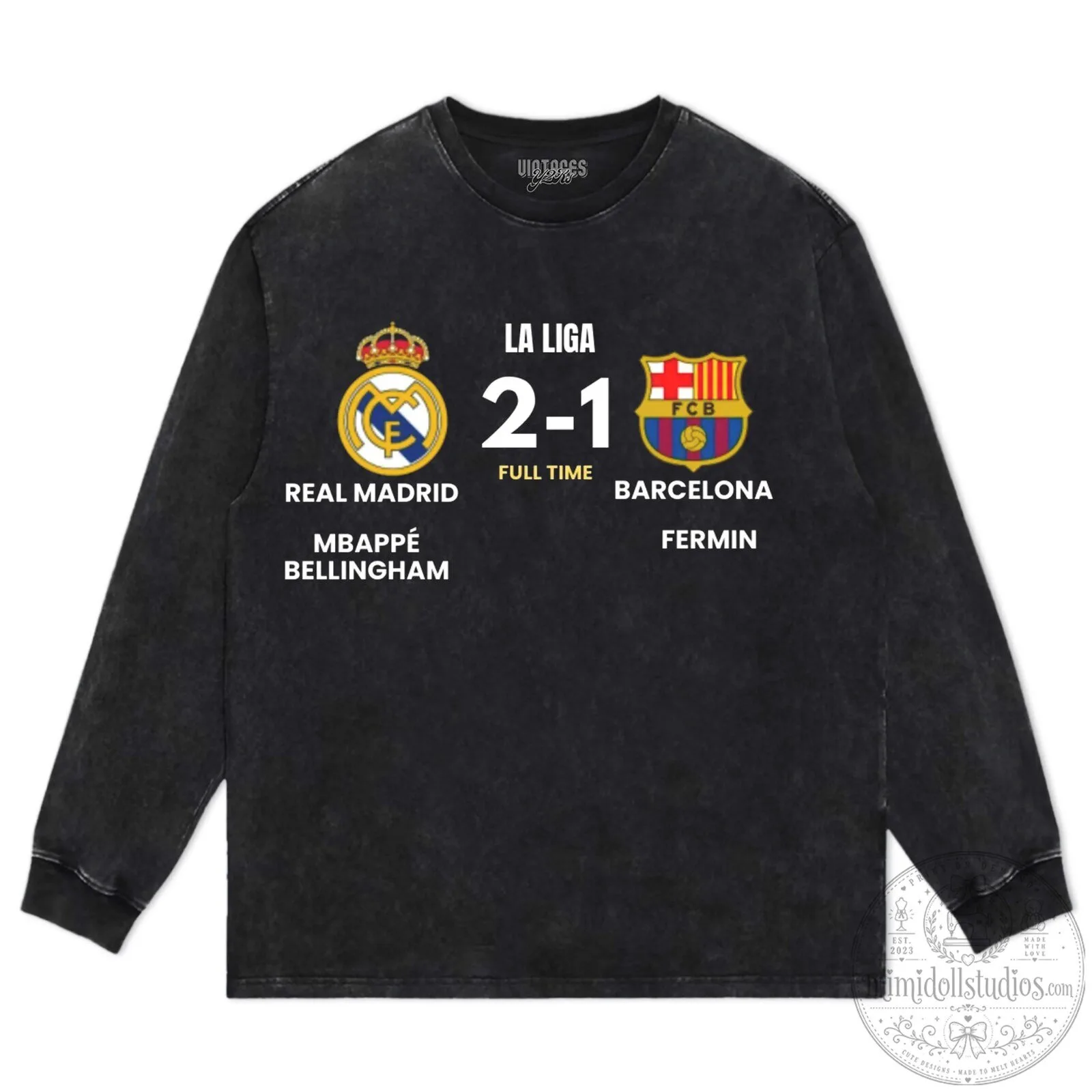 Real Madrid versus Barcelona La Liga Football Match Scoreboard T-Shirt 12 Real Madrid versus Barcelona La Liga Football Match Scoreboard T-Shirt