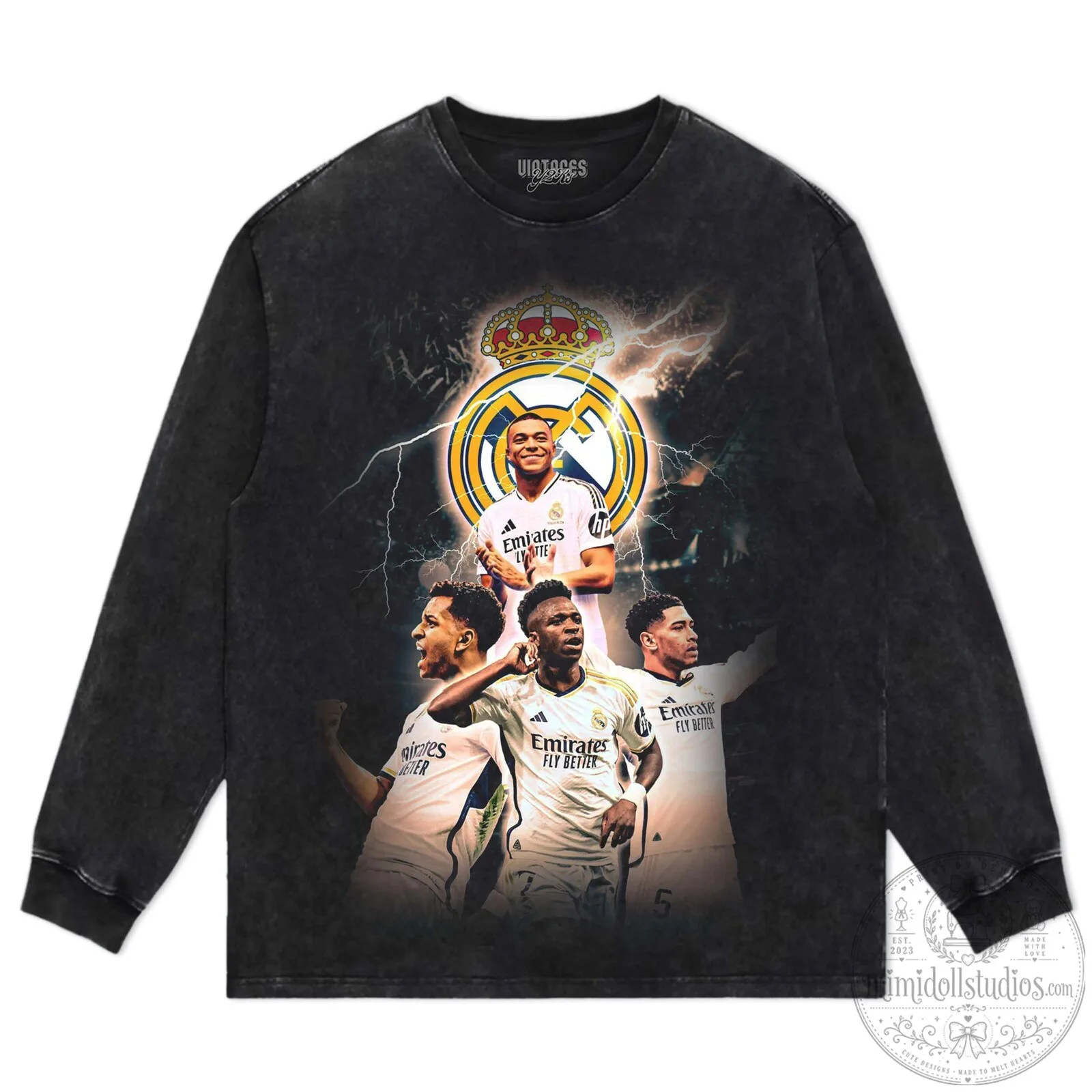 Real Madrid Football Club Players Team Black Graphic T-Shirt 22 Real Madrid Football Club Players Team Black Graphic T-Shirt