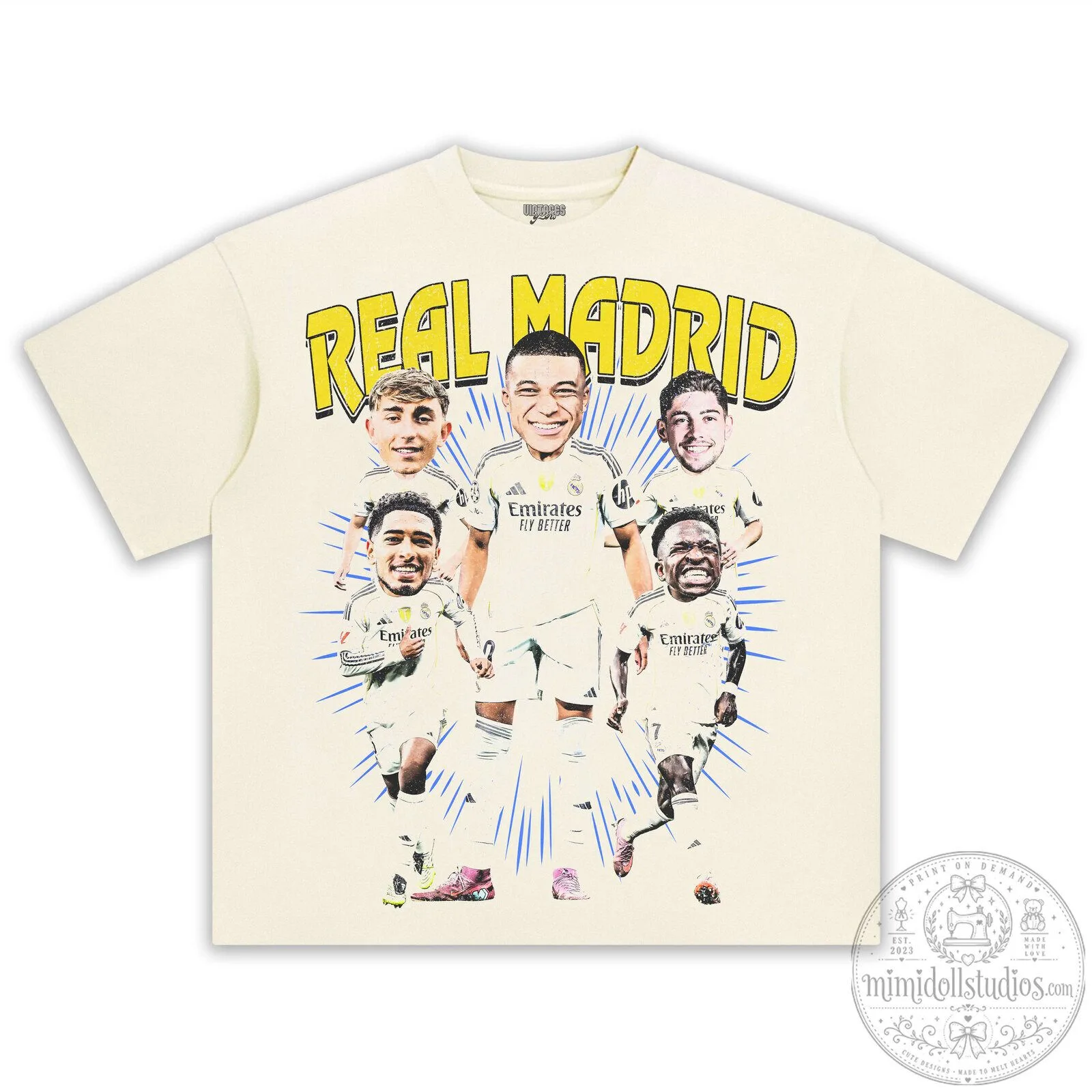 Real Madrid Football Club Caricature Players Black Graphic T-Shirt 31 Real Madrid Football Club Caricature Players Black Graphic T-Shirt