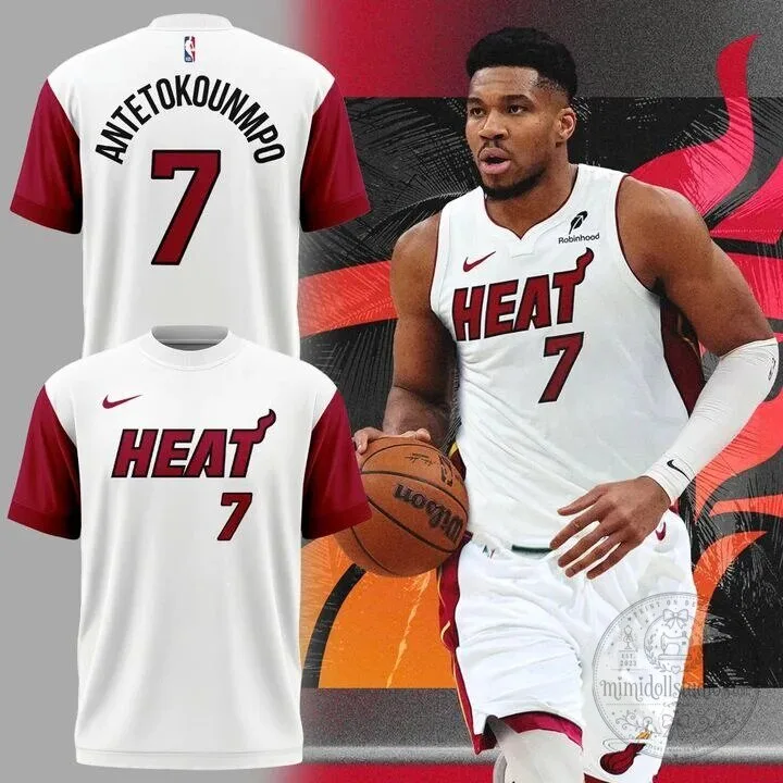 White Basketball Jersey for Giannis Antetokounmpo - Miami Heat Edition 17 White Basketball Jersey for Giannis Antetokounmpo - Miami Heat Edition