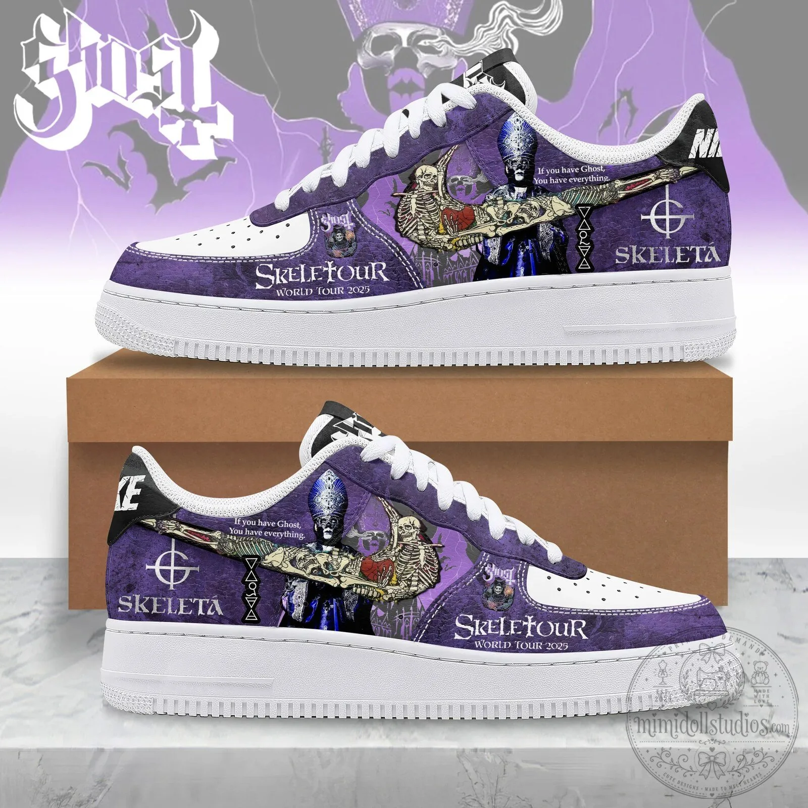 Ghost Band Skeletour World Tour 2025 Custom Sneakers 1 Ghost Band Skeletour World Tour 2025 Custom Sneakers