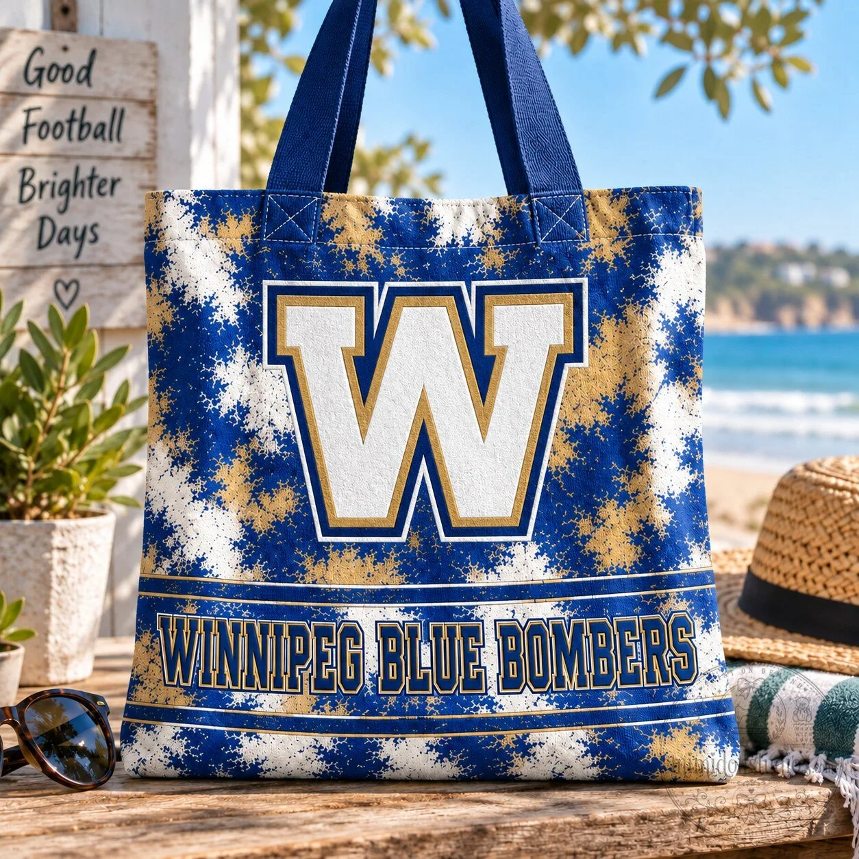 Winnipeg Blue Bombers Football Team Logo Blue and Gold Tote Bag 7 Winnipeg Blue Bombers Football Team Logo Blue and Gold Tote Bag