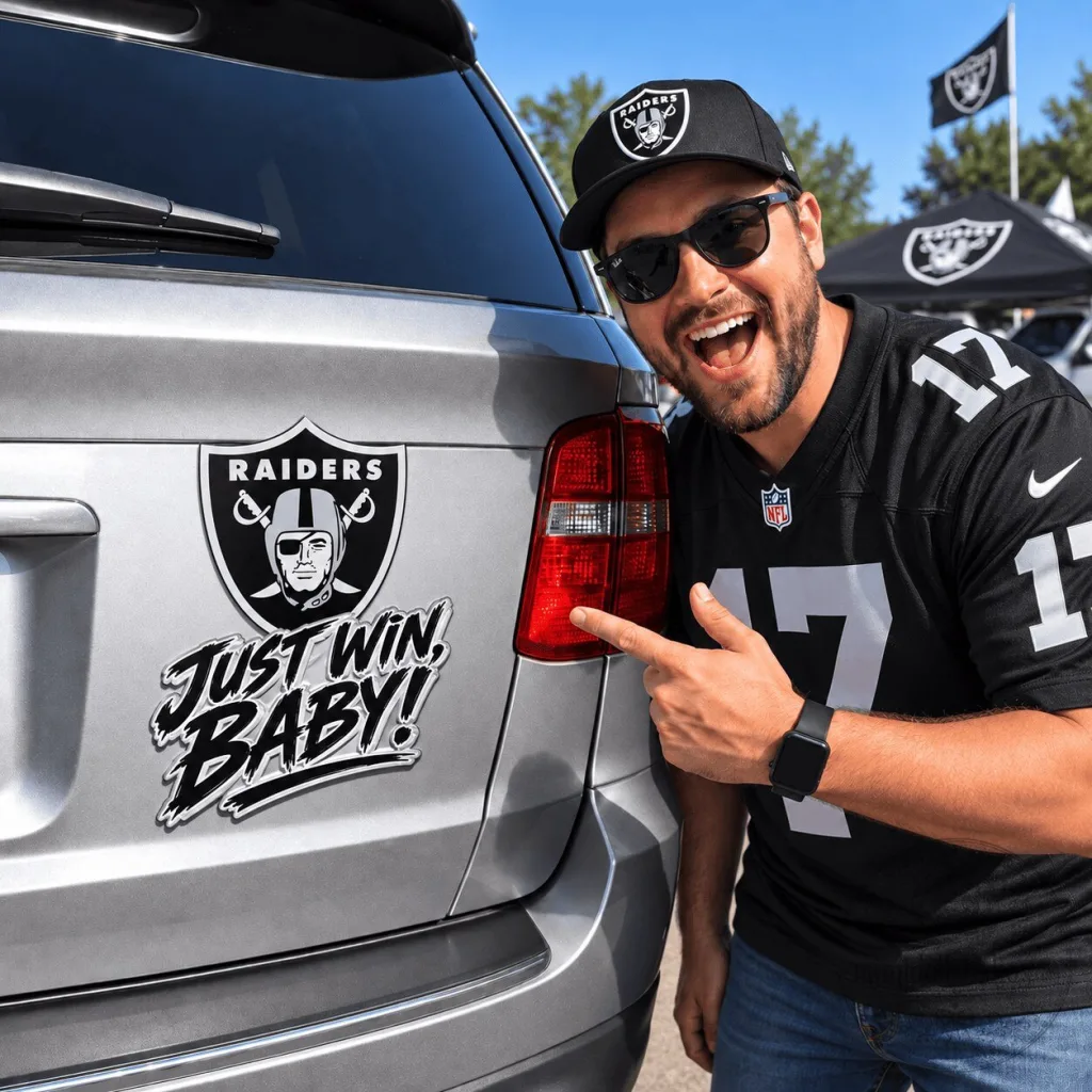 Las Vegas Raiders Just Win Baby Slogan Car Decal Sticker Las Vegas Raiders Just Win Baby Slogan Car Decal Sticker