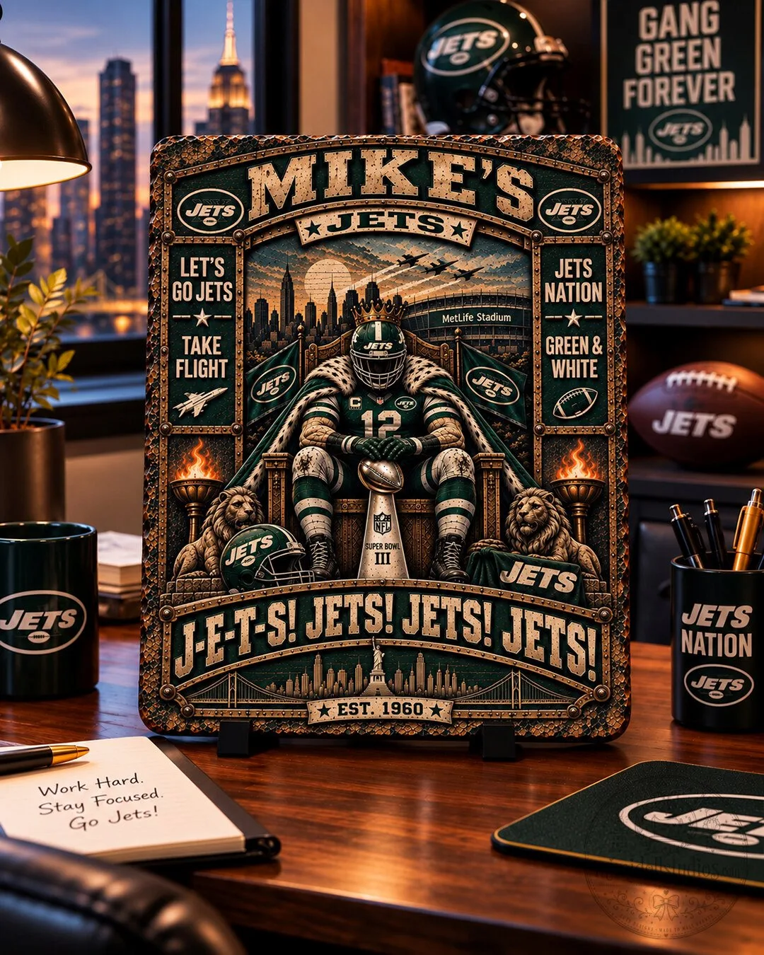 New York Jets Football Team Super Bowl III Champions Wooden Wall Art 5 New York Jets Football Team Super Bowl III Champions Wooden Wall Art