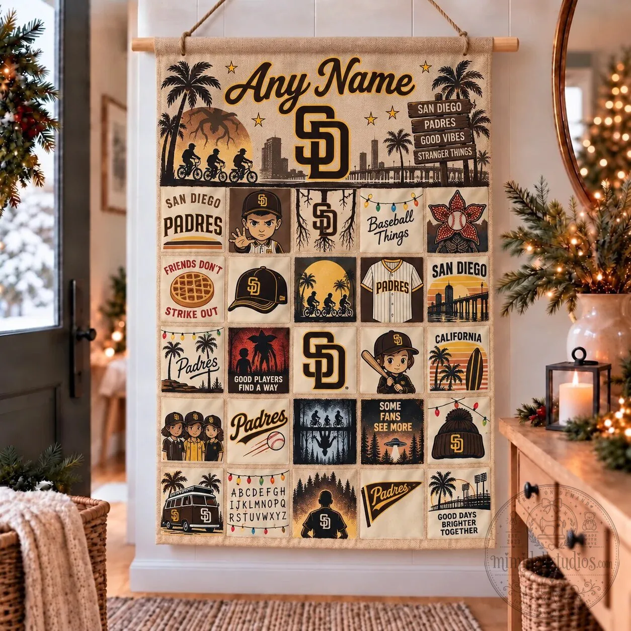 San Diego Padres Stranger Things Christmas Wall Advent Calendar