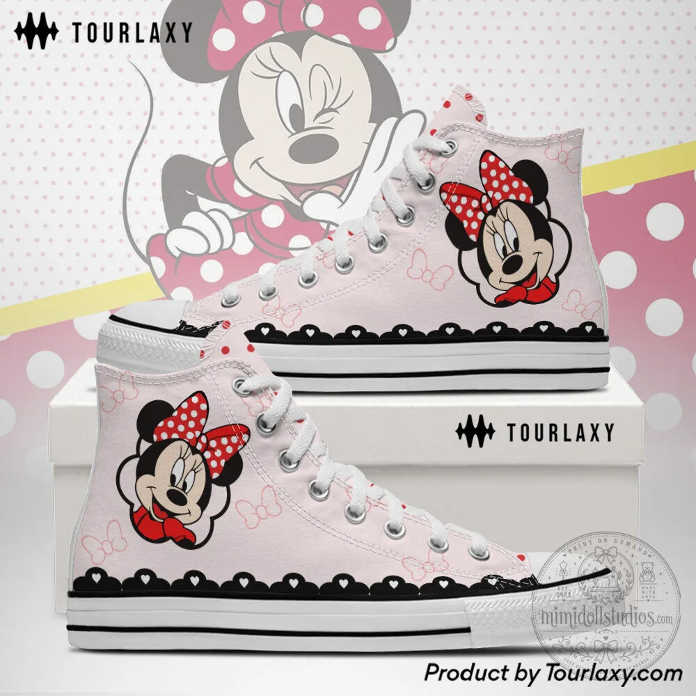 Minnie Mouse High Top Canvas Sneakers for Women and Girls 7 Minnie Mouse High Top Canvas Sneakers for Women and Girls