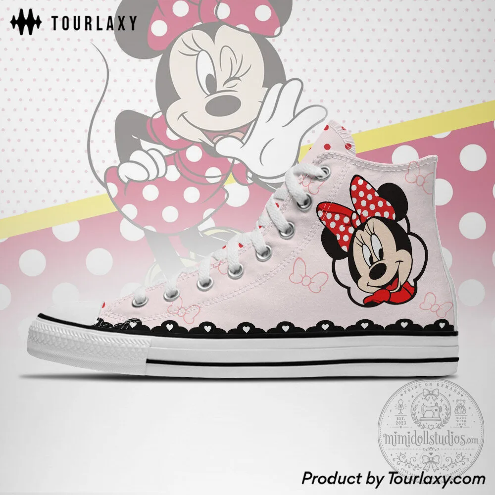 Minnie Mouse High Top Canvas Sneakers for Women and Girls 8 Minnie Mouse High Top Canvas Sneakers for Women and Girls