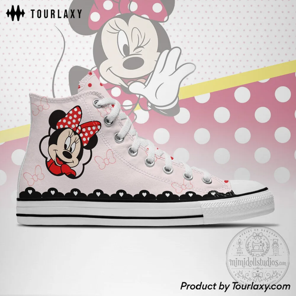 Minnie Mouse High Top Canvas Sneakers for Women and Girls 9 Minnie Mouse High Top Canvas Sneakers for Women and Girls