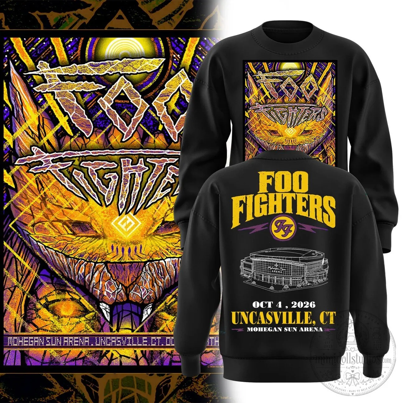 2026 Concert Sweatshirt for Foo Fighters at Mohegan Sun Arena, Uncasville, Connecticut