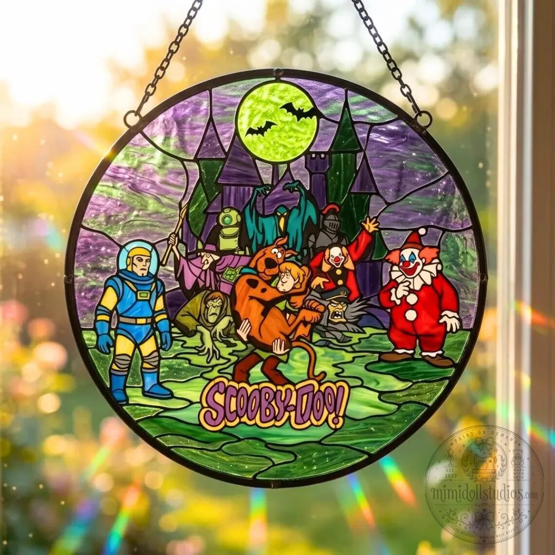 Scooby-Doo Halloween Mystery Gang Stained Glass Suncatcher