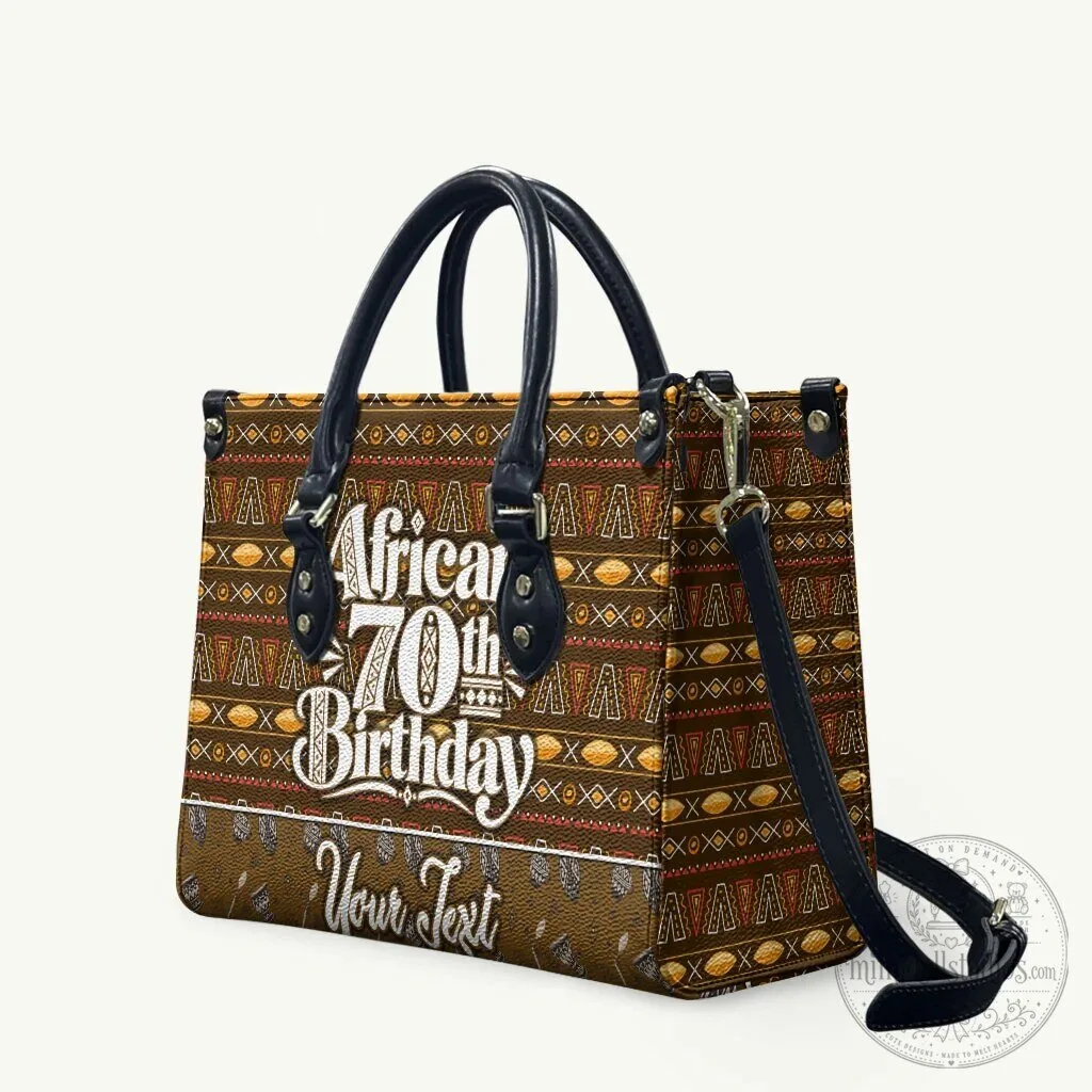 Personalized African 70th Birthday Mudcloth Tribal Pattern Handbag