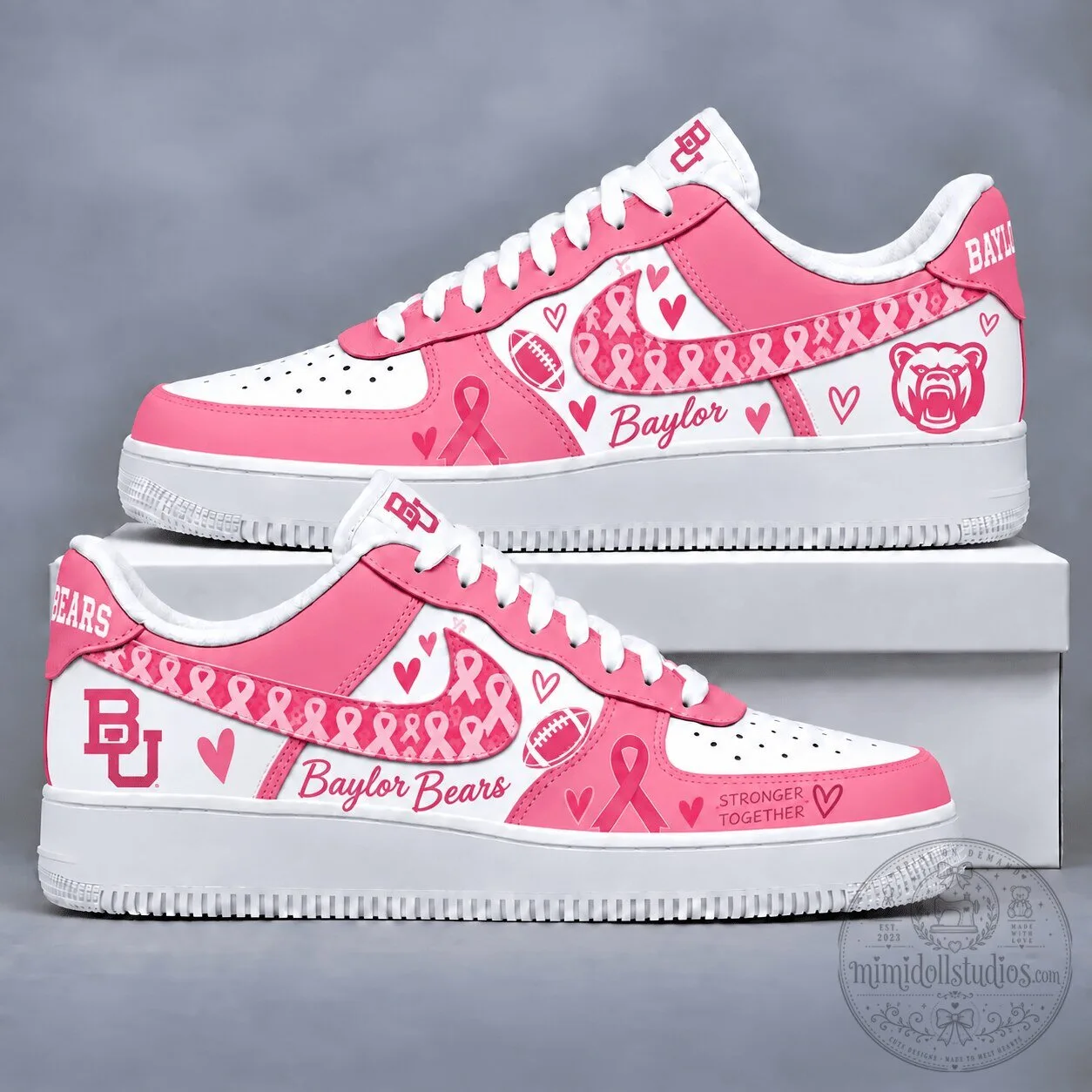 Baylor Bears Breast Cancer Awareness Pink Ribbon Football Team Shoes