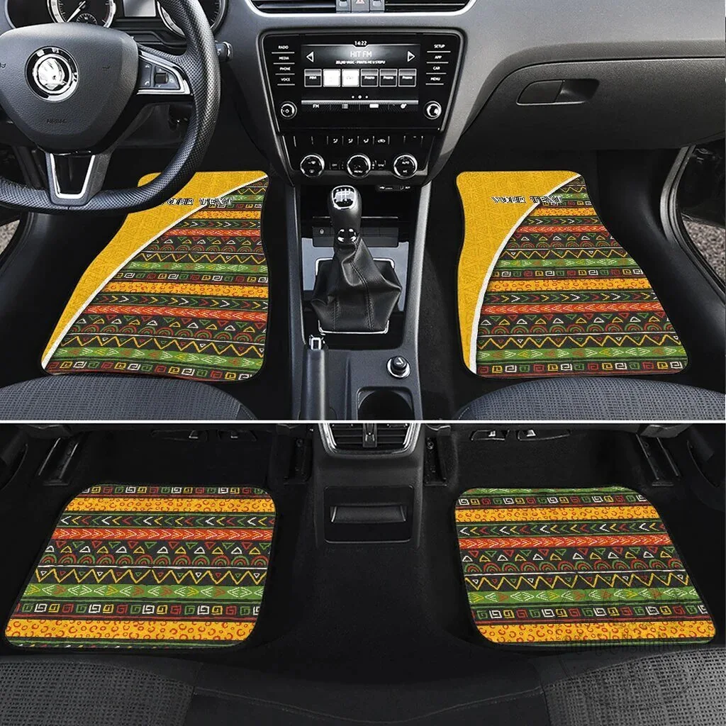 Personalized African Tribal Geometric Heritage Pattern Car Floor Mats