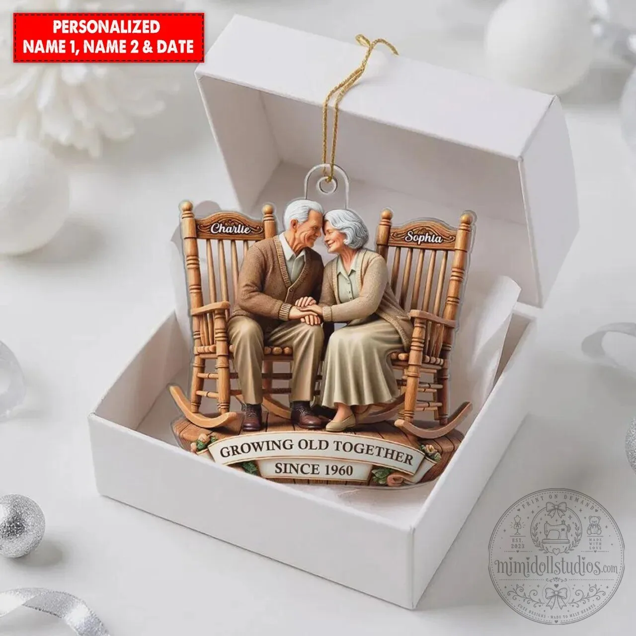 Personalized Growing Old Together Couple Christmas Ornament 13 Personalized Growing Old Together Couple Christmas Ornament