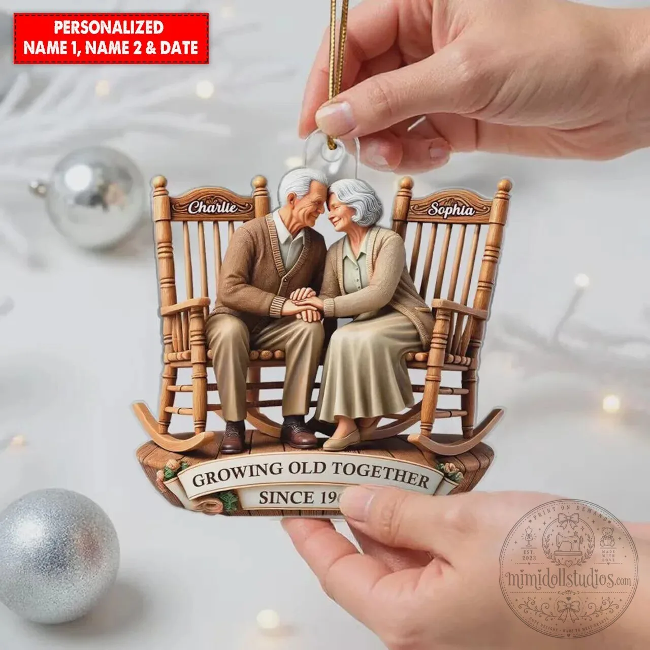 Personalized Growing Old Together Couple Christmas Ornament 14 Personalized Growing Old Together Couple Christmas Ornament