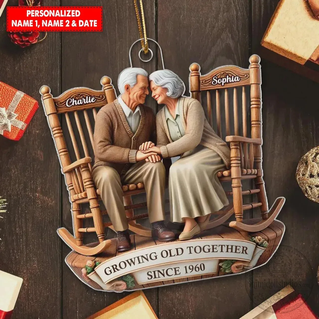 Personalized Growing Old Together Couple Christmas Ornament 15 Personalized Growing Old Together Couple Christmas Ornament