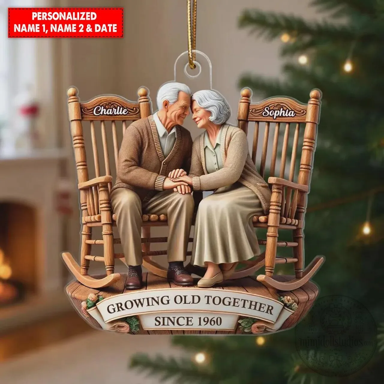 Personalized Growing Old Together Couple Christmas Ornament 16 Personalized Growing Old Together Couple Christmas Ornament