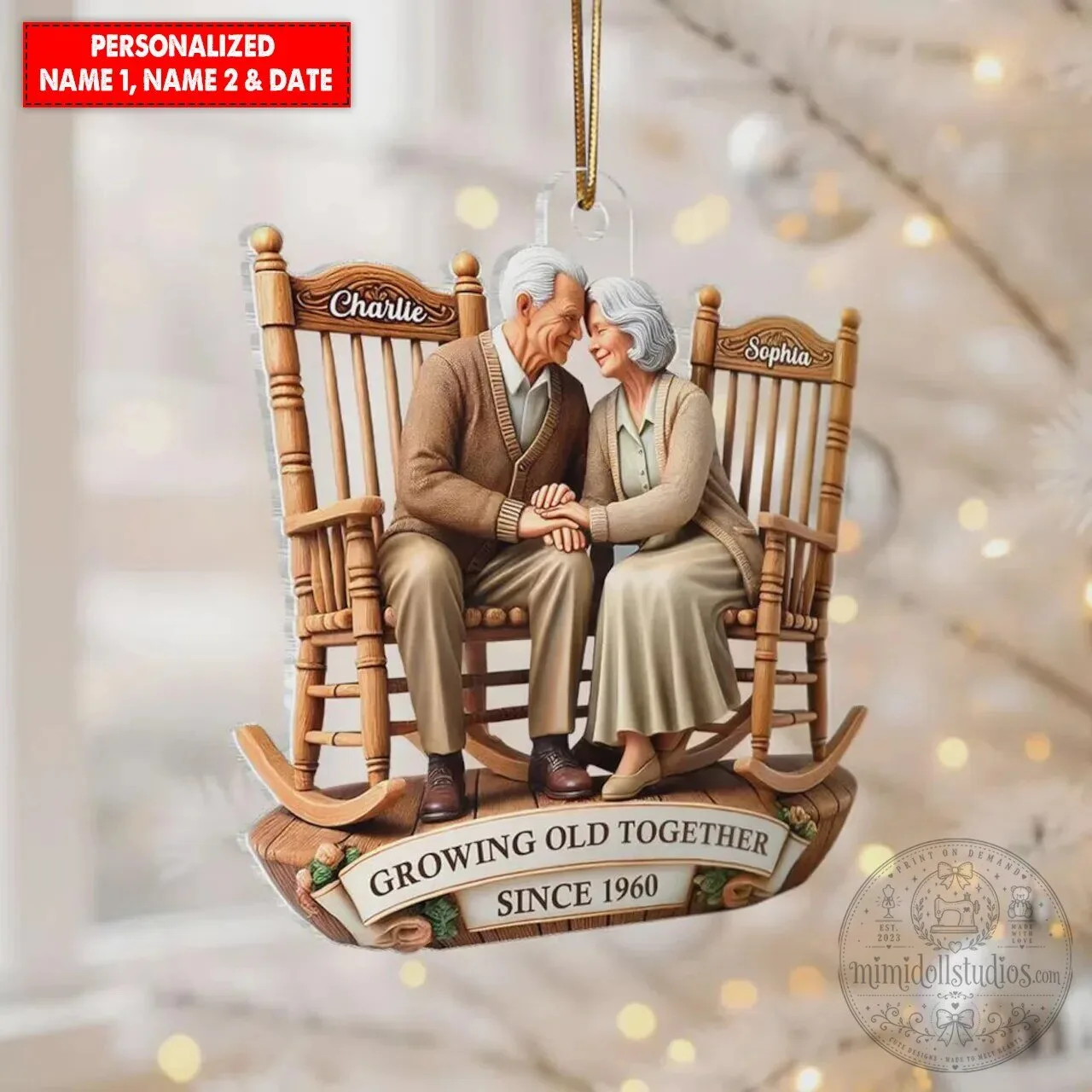 Personalized Growing Old Together Couple Christmas Ornament 17 Personalized Growing Old Together Couple Christmas Ornament