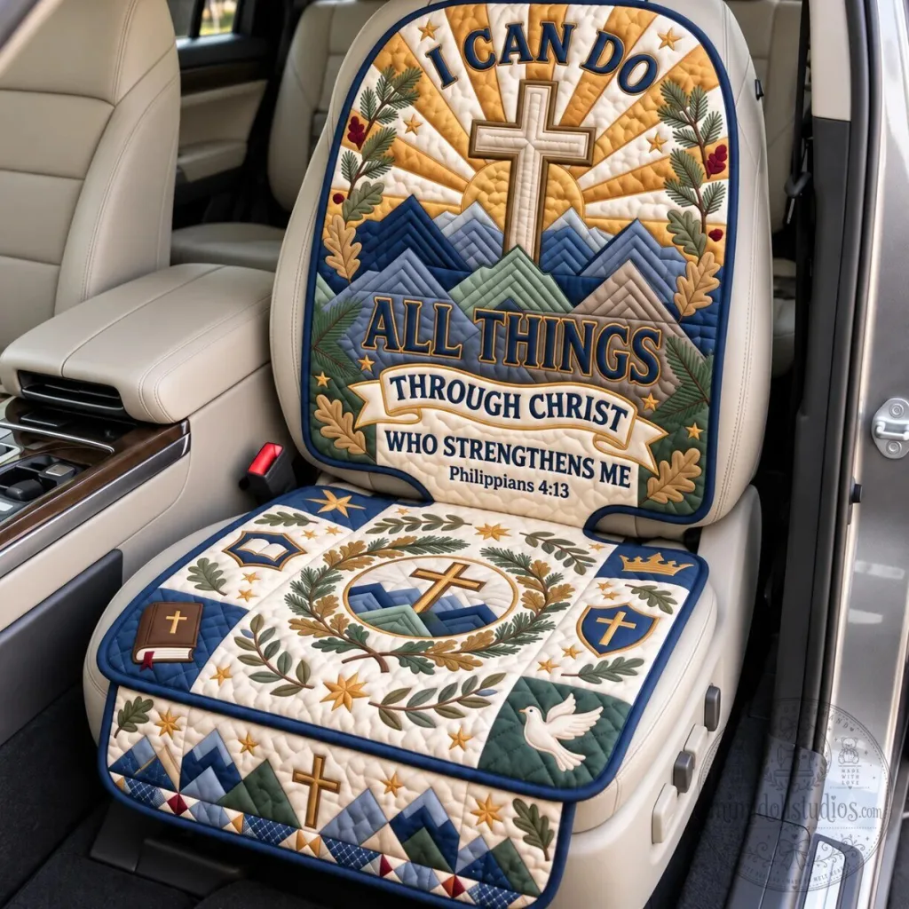 Christian Faith I Can Do All Things Through Christ Car Seat Cover Christian Faith I Can Do All Things Through Christ Car Seat Cover
