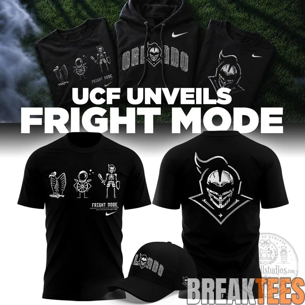 UCF Knights Fright Mode Halloween Skeleton Knight Black T-Shirt