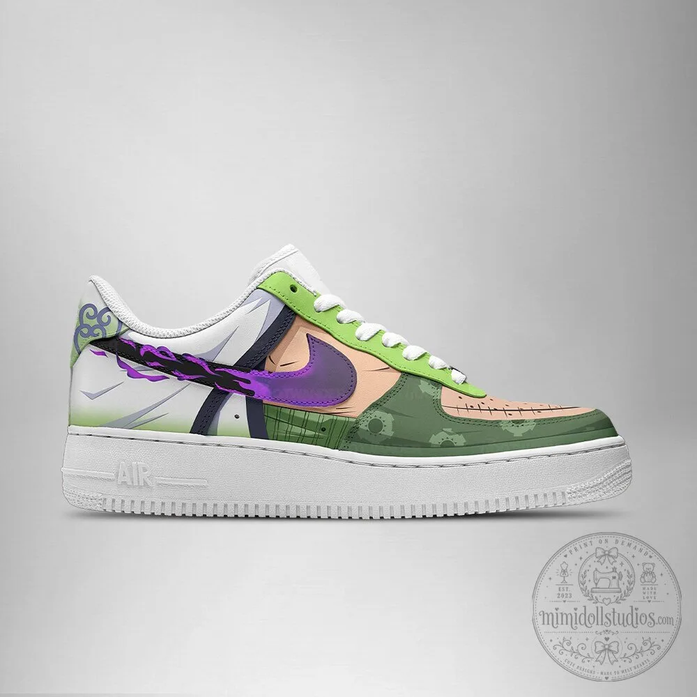 Roronoa Zoro One Piece Anime Air Force 1 Custom Embossed Logo Shoes 8 Roronoa Zoro One Piece Anime Air Force 1 Custom Embossed Logo Shoes