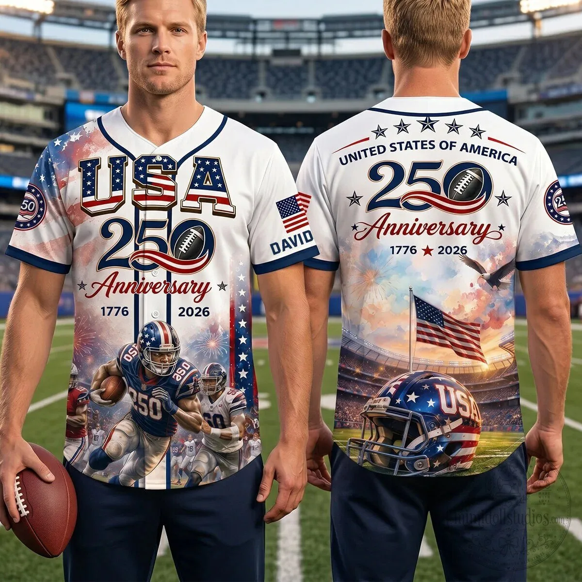 United States of America 250th Anniversary Football Baseball Jersey