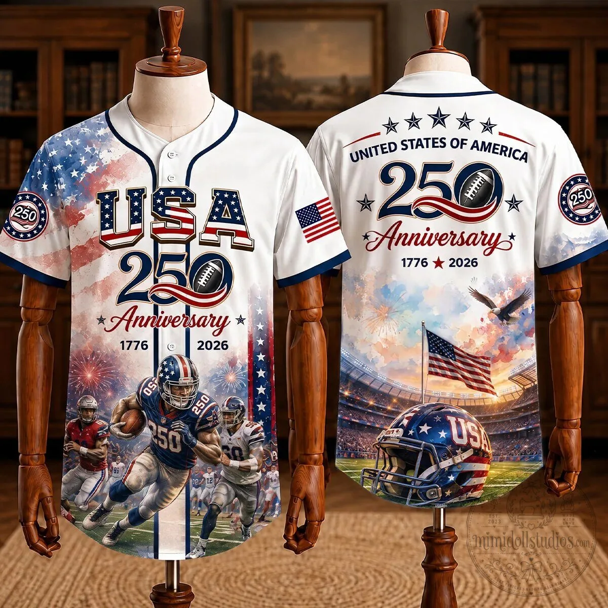 United States of America 250th Anniversary Football Baseball Jersey 7 United States of America 250th Anniversary Football Baseball Jersey