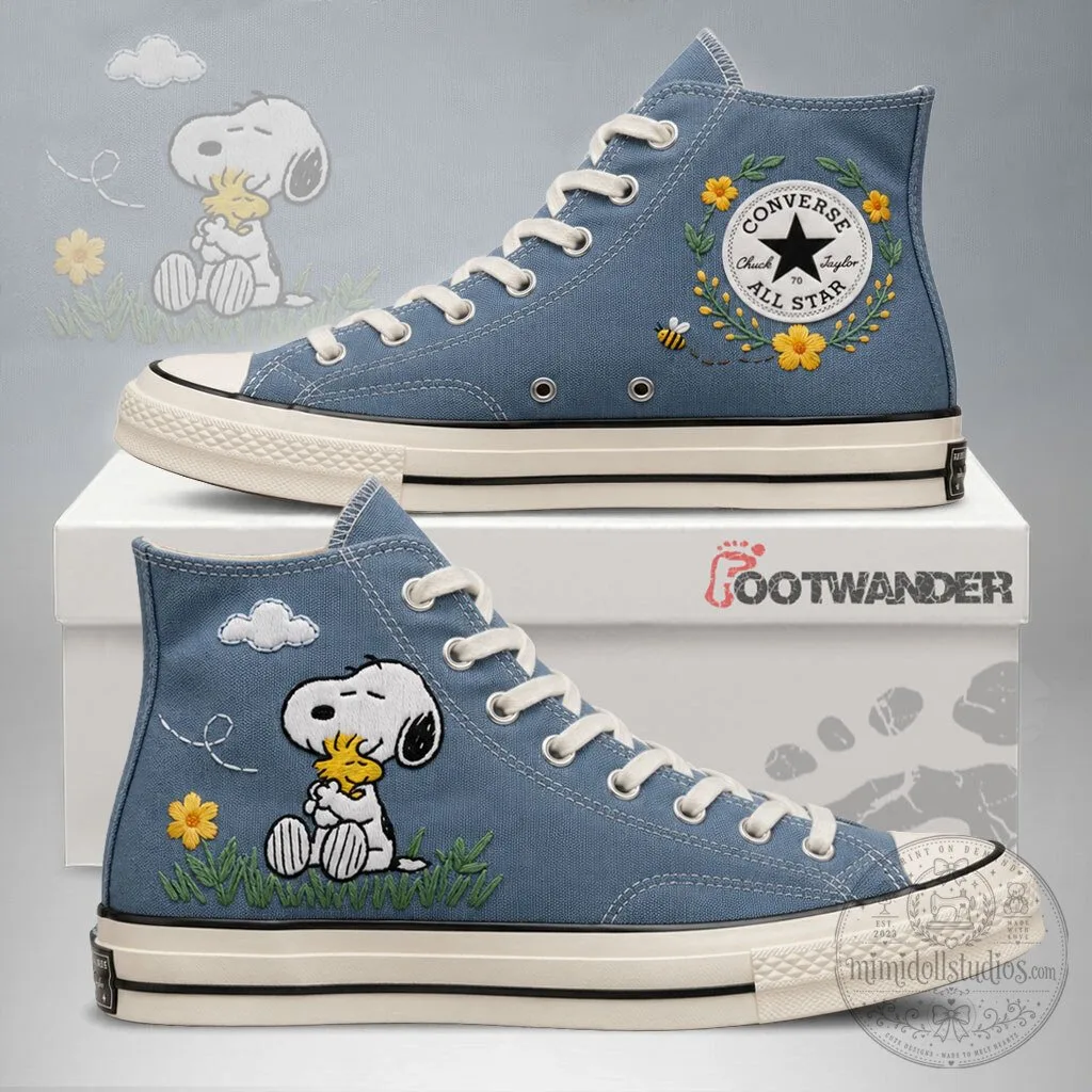 High-Top Sneakers featuring Snoopy Embroidery by Converse Chuck Taylor All Star