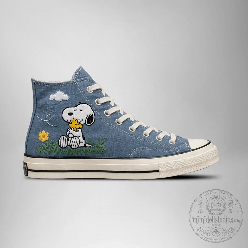 High-Top Sneakers featuring Snoopy Embroidery by Converse Chuck Taylor All Star 9 High-Top Sneakers featuring Snoopy Embroidery by Converse Chuck Taylor All Star