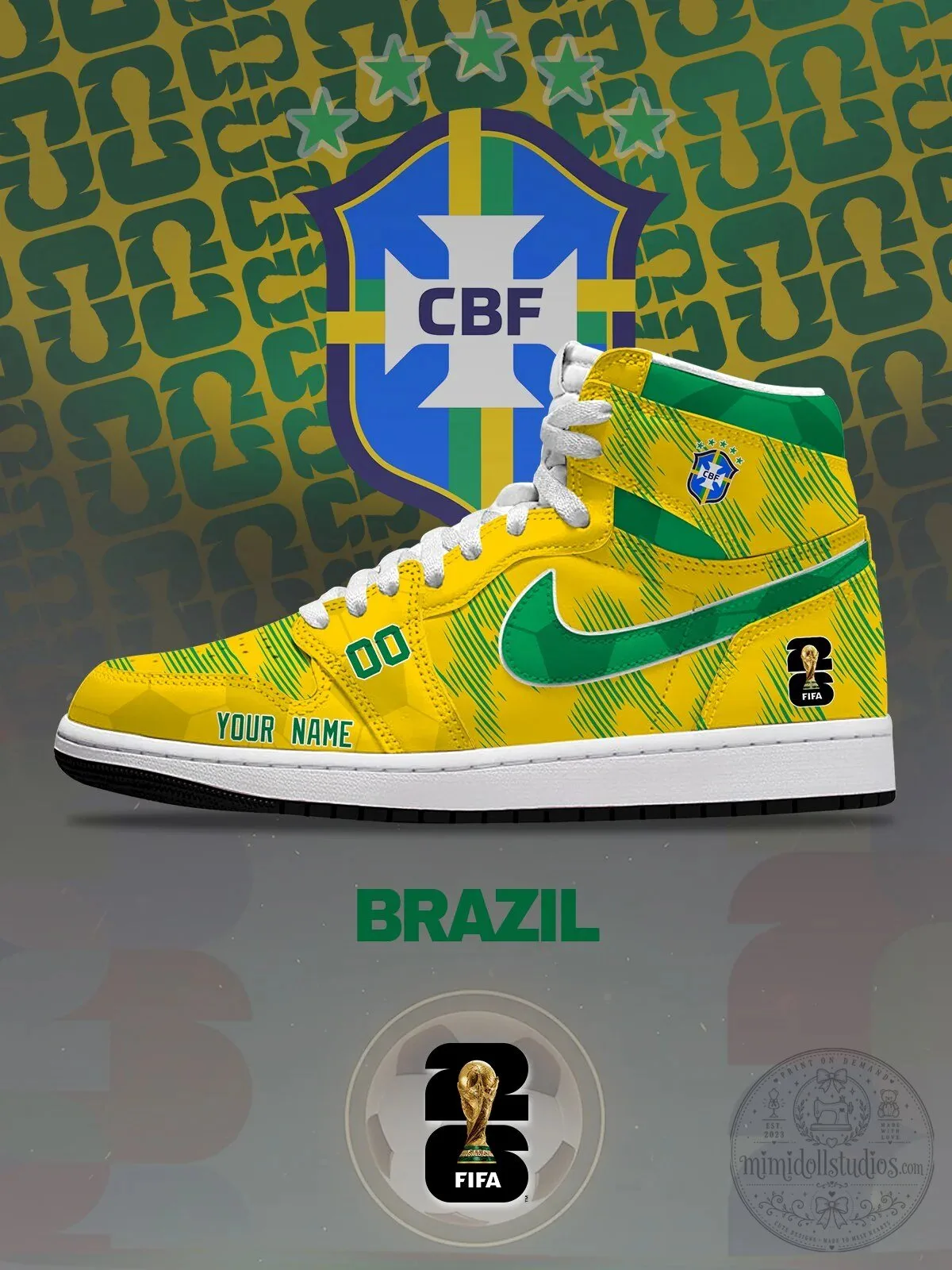 Brazil National Football Team World Cup High Top Sneakers 5 Brazil National Football Team World Cup High Top Sneakers