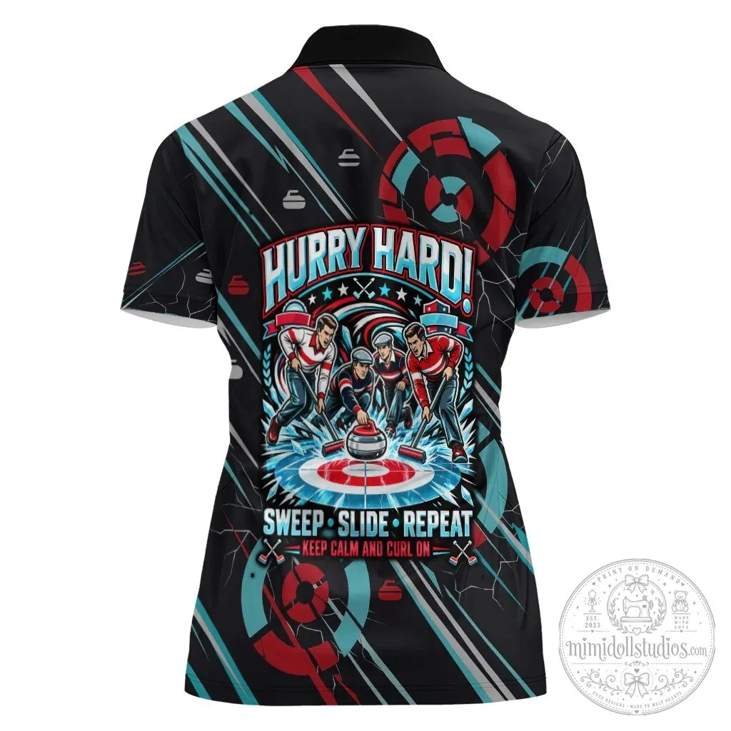 Curling My House My Rules Hurry Hard Vintage Retro Sports Quote Polo Shirt 10 Curling My House My Rules Hurry Hard Vintage Retro Sports Quote Polo Shirt