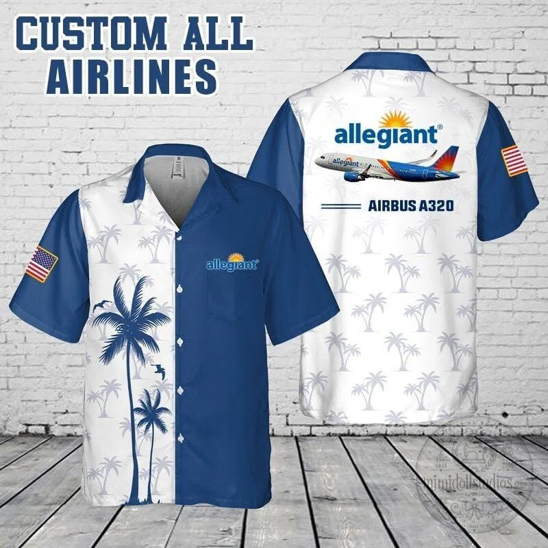 Allegiant Air Airbus A320 Palm Tree Hawaiian Shirt 10 Allegiant Air Airbus A320 Palm Tree Hawaiian Shirt