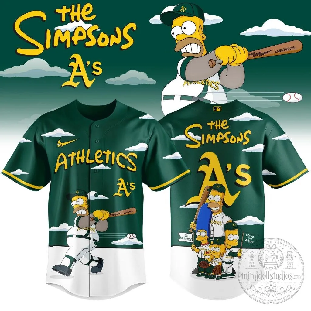 Oakland Athletics The Simpsons Homer Simpson Baseball Jersey 2 Oakland Athletics The Simpsons Homer Simpson Baseball Jersey