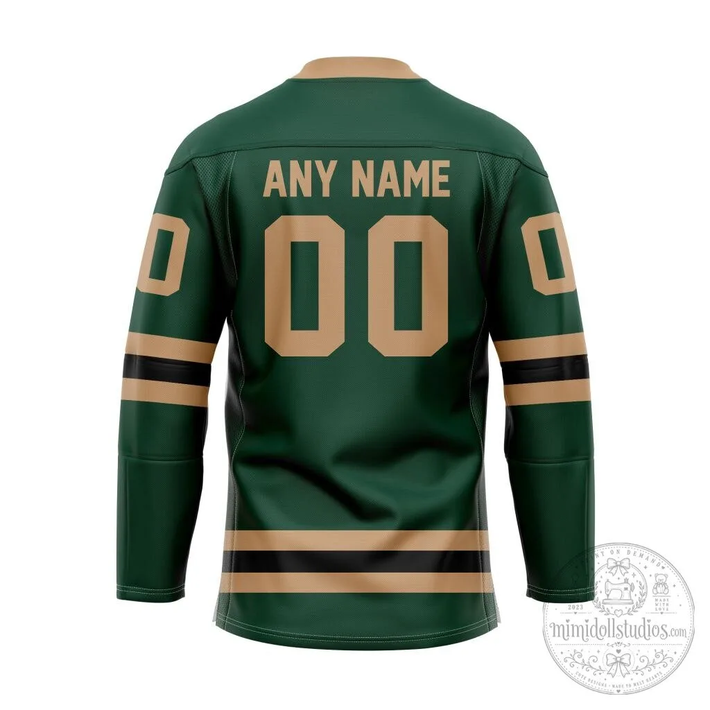 Ohio Bobcats NCAA Personalized Green Lace Hockey Jersey 7 Ohio Bobcats NCAA Personalized Green Lace Hockey Jersey