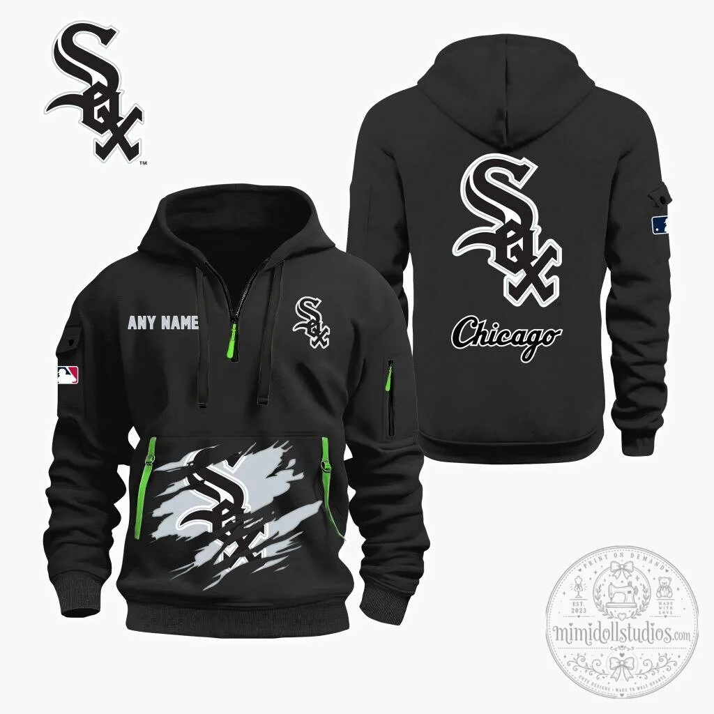 Chicago White Sox Personalized Name Quarter Zip Hoodie