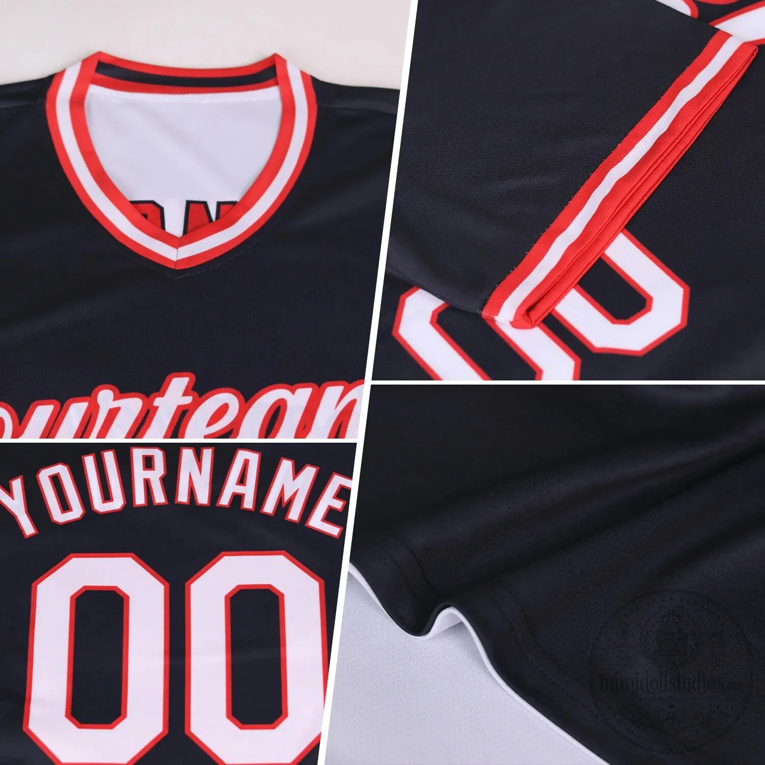 Custom Reversible Red and White V-Neck Baseball Jersey Shirt 13 Custom Reversible Red and White V-Neck Baseball Jersey Shirt