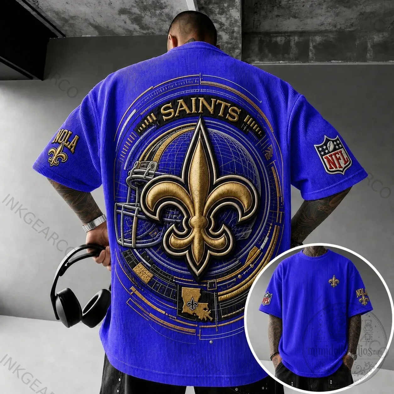 New Orleans Saints NFL Football Team Fleur-de-Lis Logo Hawaiian Shirt