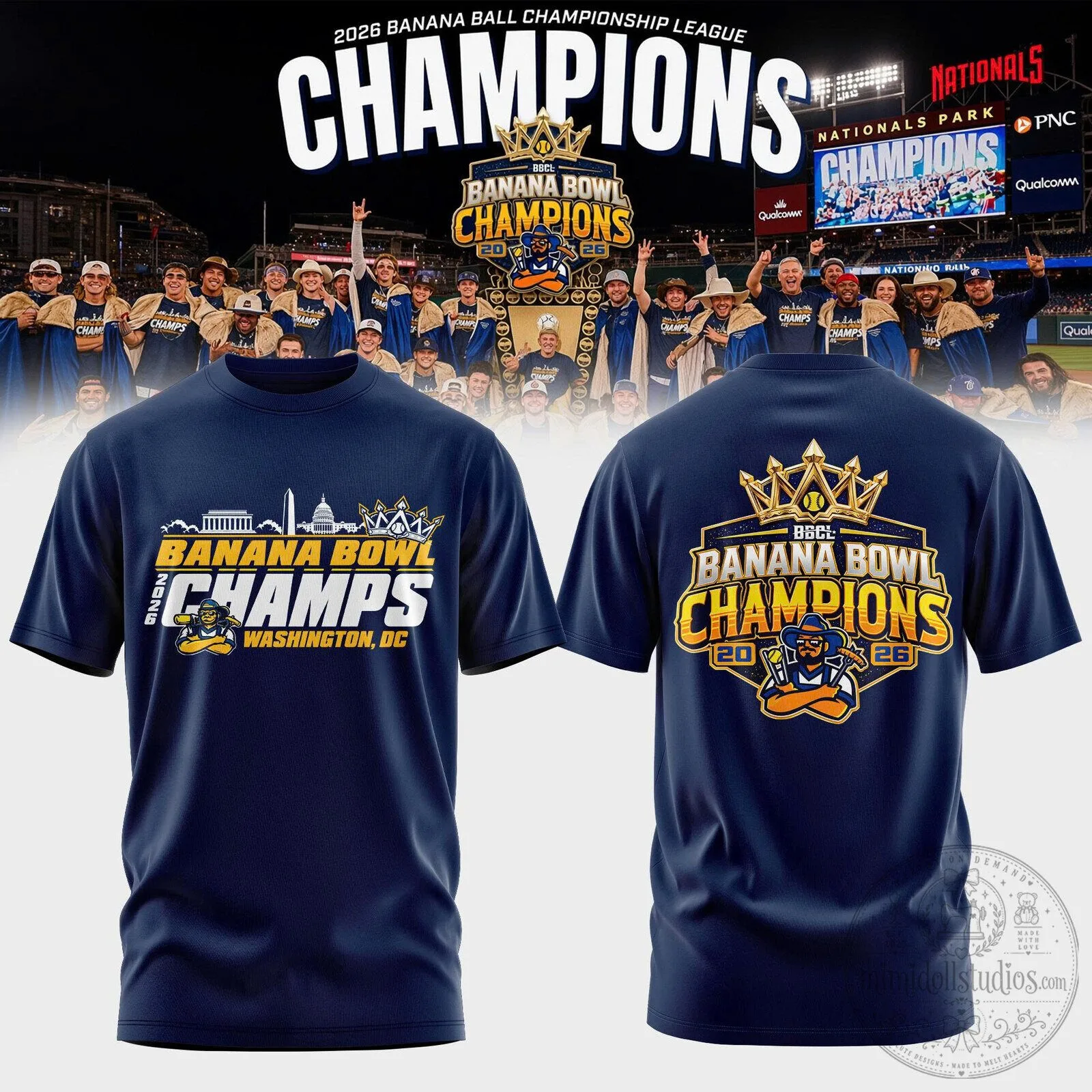 Banana Bowl Champions 2026 Washington DC Baseball T-Shirt