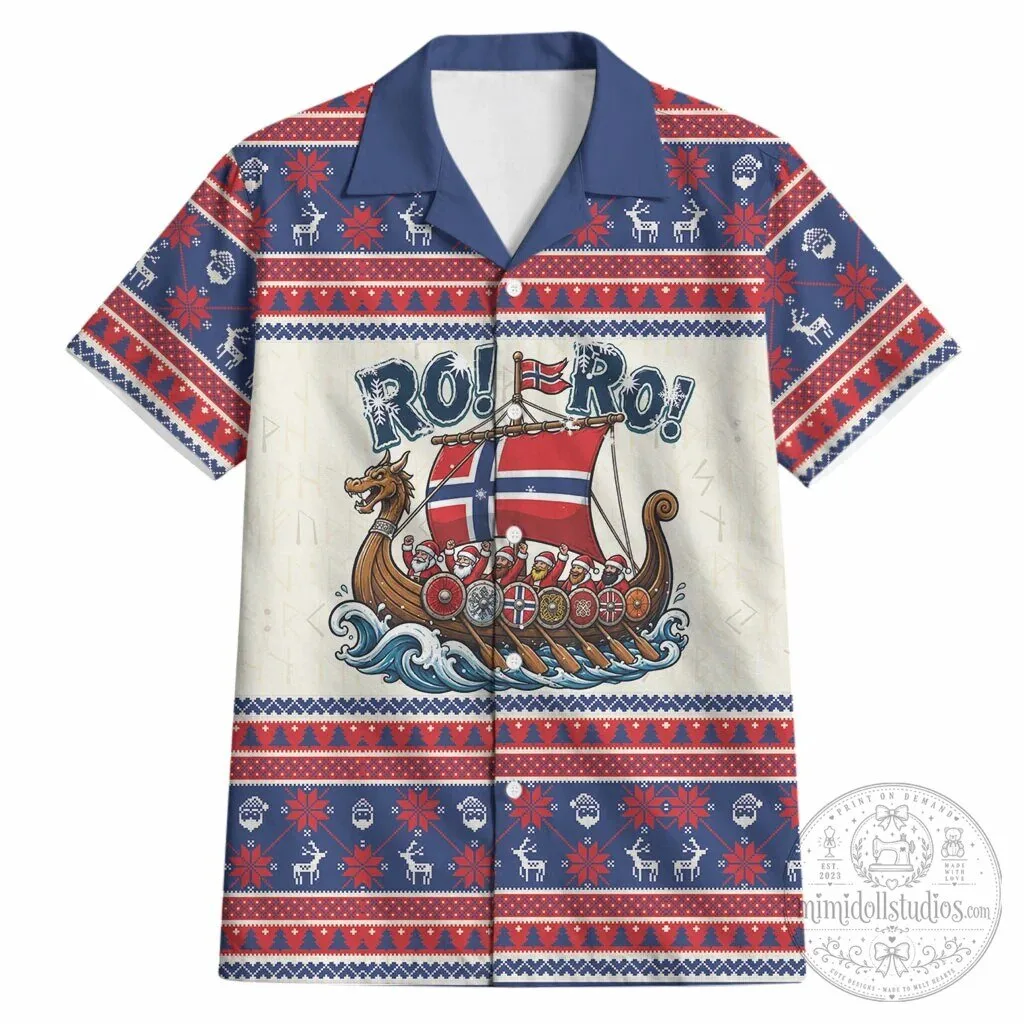 Norway Christmas Viking Santa Claus Hawaiian Shirt