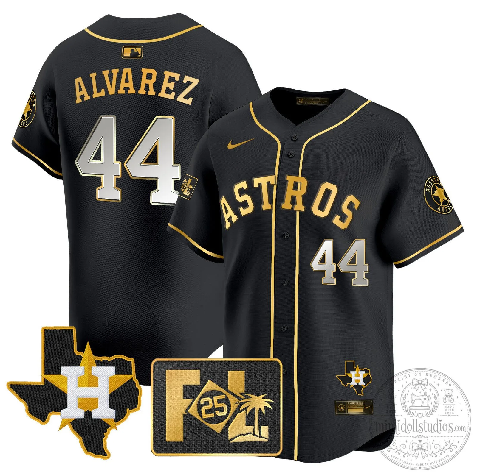 Yordan Alvarez Houston Astros 2025 Spring Training Black Baseball Jersey