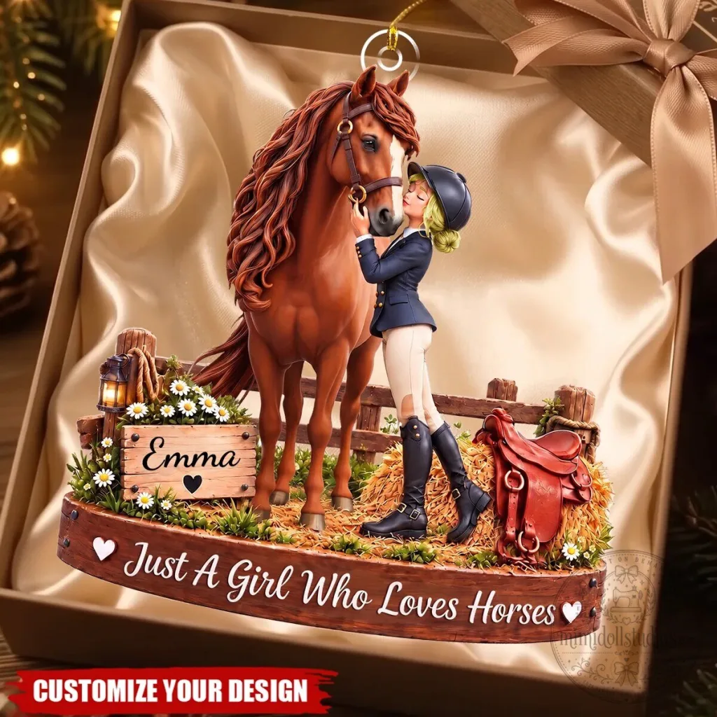 Personalized Horse Girl Christmas Tree Ornament Personalized Horse Girl Christmas Tree Ornament